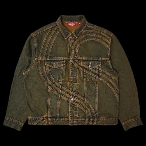 Supreme S Logo Denim Trucker Jacket 'Dirty'