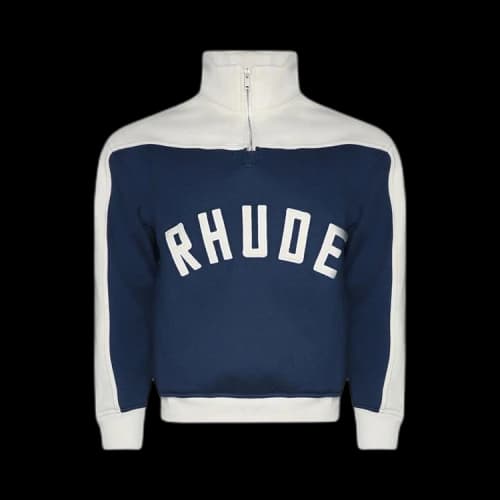 Rhude Contrast Quarter Zip Varsity 'Midnight/Cream'