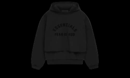 Fear of God Essentials Nylon Fleece Hoodie Jet Black/Jet Black