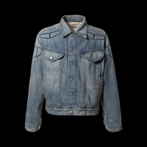 Satoshi Nakamoto Denim Moto Jacket 'Blue'