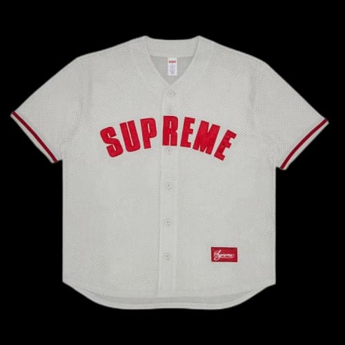 Supreme Ultrasuede Mesh Baseball Jersey 'Grey'