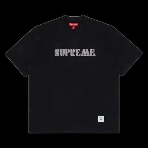Supreme Stencil Embroidered Short-Sleeve Top 'Black'