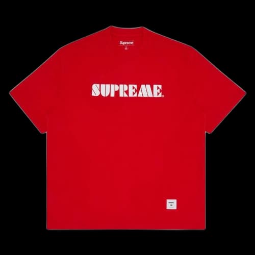 Supreme Stencil Embroidered Short-Sleeve Top 'Red'