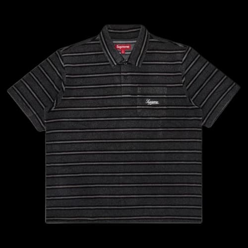 Supreme Stripe Terry Short-Sleeve Polo 'Black'