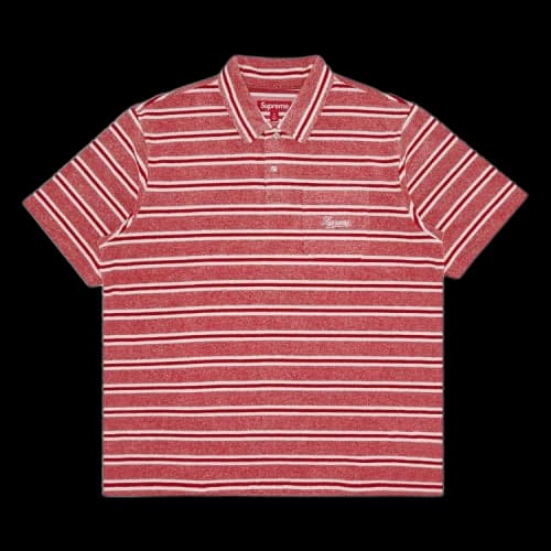 Supreme Stripe Terry Short-Sleeve Polo 'Red'