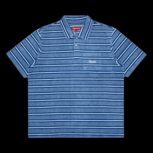 Supreme Stripe Terry Short-Sleeve Polo 'Royal'