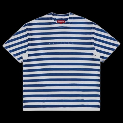 Supreme Overprint Stripe Short-Sleeve Top 'Navy'