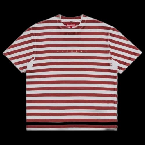 Supreme Overprint Stripe Short-Sleeve Top 'Red'