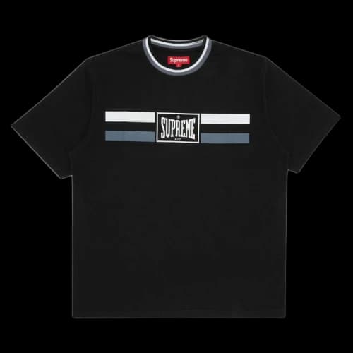 Supreme Warm Up Stripe Short-Sleeve Top 'Black'