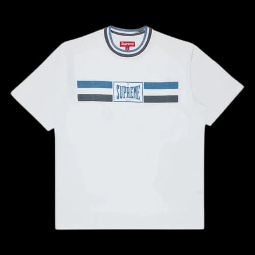 Supreme Warm Up Stripe Short-Sleeve Top 'White'