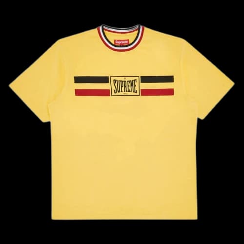 Supreme Warm Up Stripe Short-Sleeve Top 'Yellow'