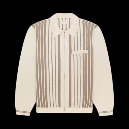Aimé Leon Dore Striped Polo Cardigan 'Cream'