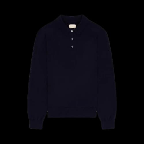 Aimé Leon Dore Merino Silk Long-Sleeve Polo 'Navy'