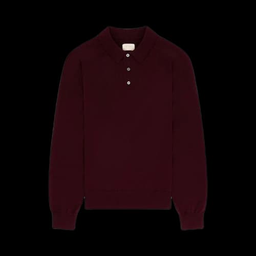 Aimé Leon Dore Merino Silk Long-Sleeve Polo 'Wine'