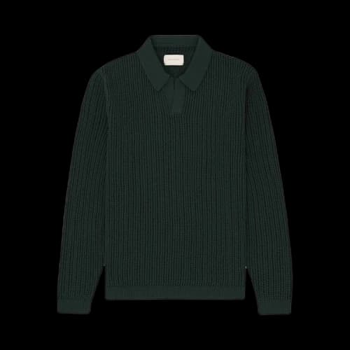 Aimé Leon Dore Long-Sleeve Mesh Knit Polo 'Scarab'