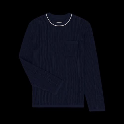 Aimé Leon Dore Mesh Knit Long-Sleeve Tee 'Navy'
