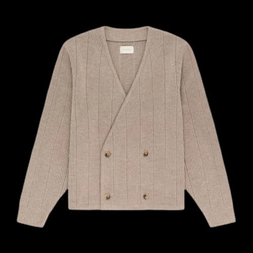 Aimé Leon Dore Double Breasted Merino Cardigan 'Beige'