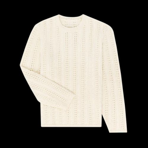 Aimé Leon Dore Pointelle Cable Crewneck Sweater 'Pristine'