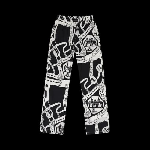 Rhude Strada Silk Track Pants 'Black/White'