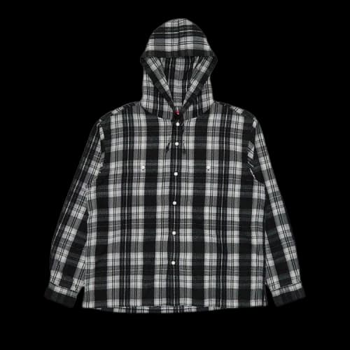 Supreme Printed Hooded Flannel Shirt 'Black'
