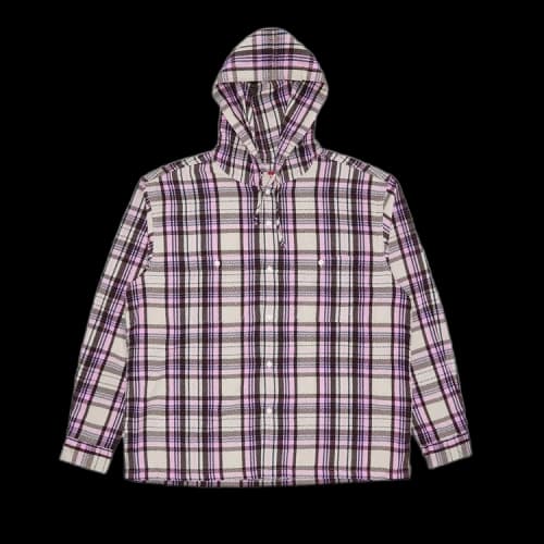 Supreme Printed Hooded Flannel Shirt 'Pink'