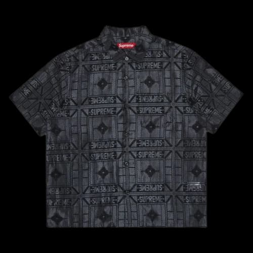 Supreme Tray Jacquard Short-Sleeve Shirt 'Black'
