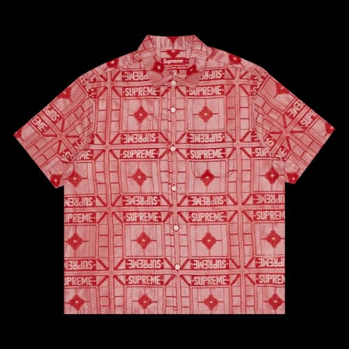 Supreme Tray Jacquard Short-Sleeve Shirt 'Red'