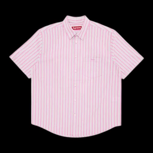 Supreme Loose Fit Multi Stripe Short-Sleeve Shirt 'Pink'