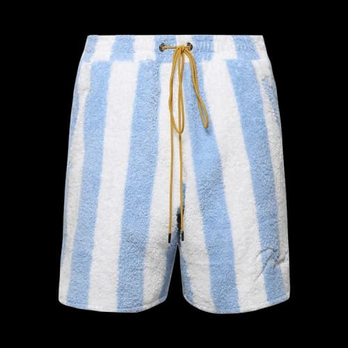 Rhude Striped Loop Terry Short 'White/Light Blue'