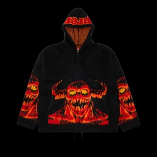 Supreme x Toy Machine Zip Up Hooded Sweatshirt 'Black'