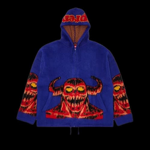 Supreme x Toy Machine Zip Up Hooded Sweatshirt 'Blue'