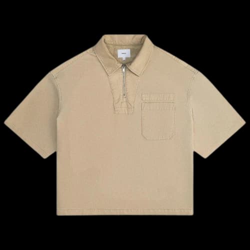 Rhude Boxy Half Zip Spray Short-Sleeve Shirt 'Khaki'