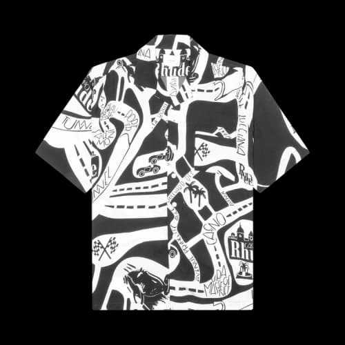 Rhude Strada Silk Shirt 'Black/White'