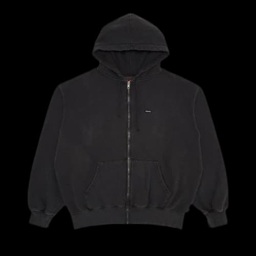 Supreme Overdyed Small Box Zip Up Hooded Sweatshirt 'Black'