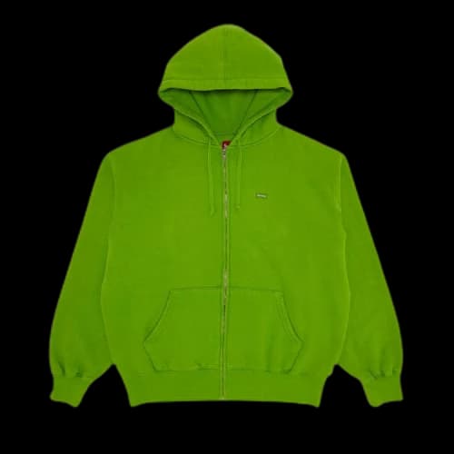 Supreme Overdyed Small Box Zip Up Hooded Sweatshirt 'Lime'