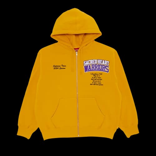 Supreme Salvation Zip Up Hooded Sweatshirt 'Gold'