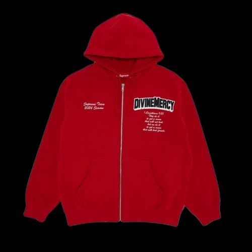 Supreme Salvation Zip Up Hooded Sweatshirt 'Red'