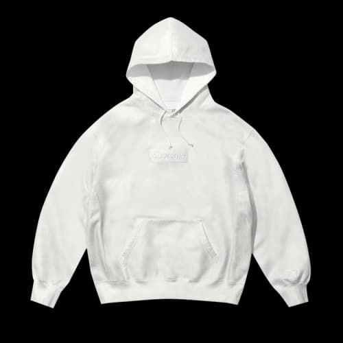 Supreme x MM6 Maison Margiela Foil Box Logo Hooded Sweatshirt 'White'