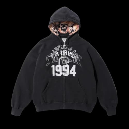 Supreme x MM6 Maison Margiela Zip Up Hooded Sweatshirt 'Black'