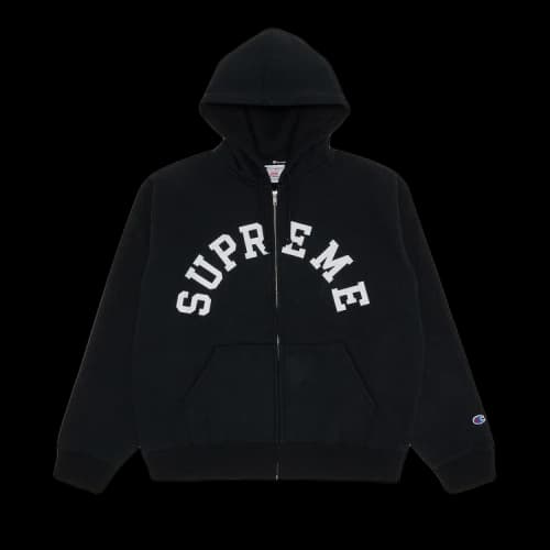Supreme x Champion Zip Up Hooded Sweatshirt 'Black'