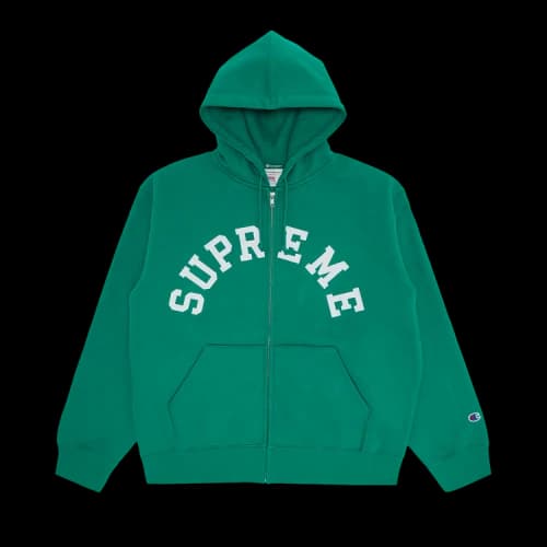 Supreme x Champion Zip Up Hooded Sweatshirt 'Green'