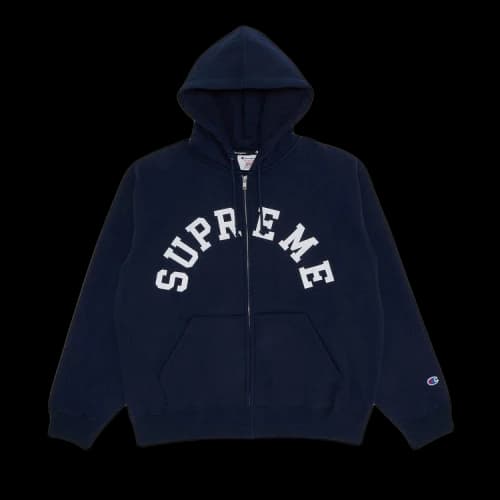 Supreme x Champion Zip Up Hooded Sweatshirt 'Navy'