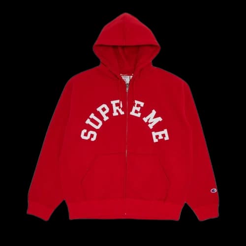 Supreme x Champion Zip Up Hooded Sweatshirt 'Red'