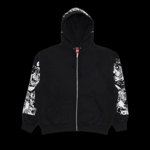 Supreme AOI Zip Up Hooded Sweatshirt 'Black'