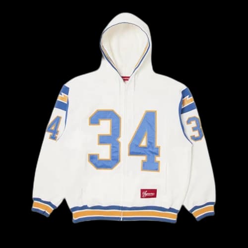 Supreme Football Zip Up Hooded Sweatshirt 'White'