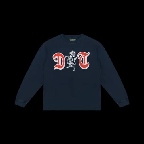 Denim Tears Zebra Crest Long-Sleeve Tee 'Navy'