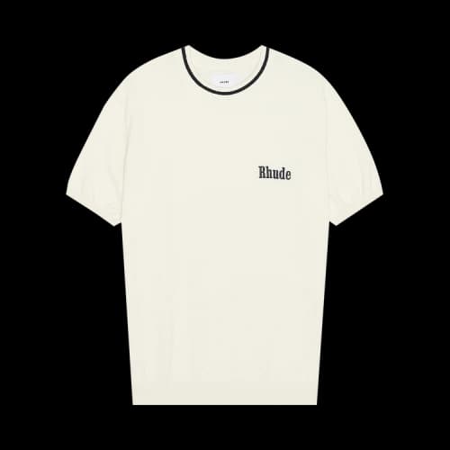 Rhude Logo Knit Tee 'Black/Ivory'