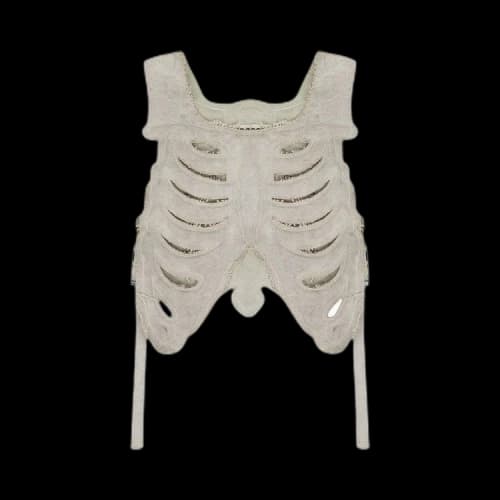 Satoshi Nakamoto Ribcage Moto Vest 'White'