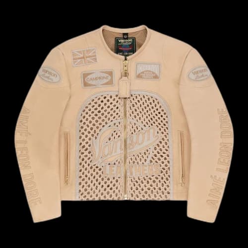 Aimé Leon Dore x Vanson Raffia Leather Jacket 'Bone'