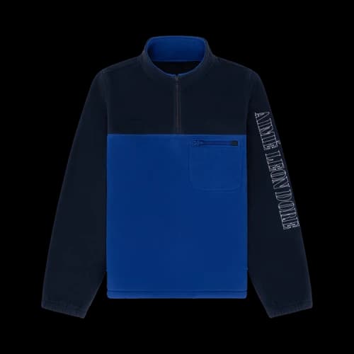Aimé Leon Dore Colorblock Quarter Zip Fleece Pullover 'Navy Blazer'